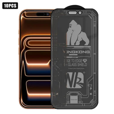 10Pcs for iPhone 17 Pro Max 360 Degree Anti-Spy Full Screen Protector 3D Large Arc Edge High Aluminium-silicon Glass Film - Black