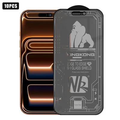 10Pcs for iPhone 17 Pro Max Anti-Spy Matte Full Screen Protector 3D Large Arc Edge High Aluminium-silicon Glass Film - Black