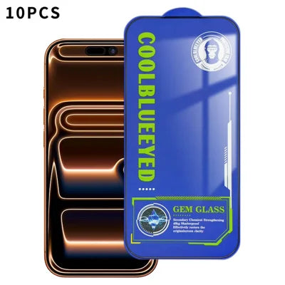 10Pcs for iPhone 18 Pro Max / 17 Pro Max Full Coverage Tempered Glass Screen Protector Silk Printing 9H Diamond-Level Hardness Anti-static Film - Transparent