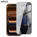 10Pcs for iPhone 17 Pro Max Privacy Tempered Glass Anti-fingerprint Anti-spy Full Screen Protector - Transparent