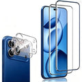 2Pcs For iPhone 18 Pro Max Screen Protector 2.5D Arc Edge High Clarity Tempered Glass Film with Camera Lens Film - Transparent