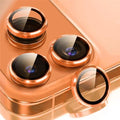 For iPhone 18 Pro Max 1Set Camera Lens Film Tempered Glass CD Vein Metal Ring Rear Lens Protector - Orange