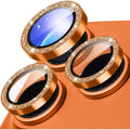 For iPhone 18 Pro Max Glitter Camera Lens Film Metal Ring + Tempered Glass Phone Lens Protector - Orange