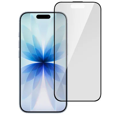 For iPhone 18 Pro Max AGC Glass Screen Protector Silk Printing Matte Full Glue Full Cover Film - Black