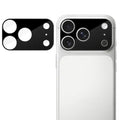  For iPhone 18 Pro Max Full Cover Camera Lens Protector Silk Print HD Anti Fingerprint AR Tempered Glass Lens Film - Black