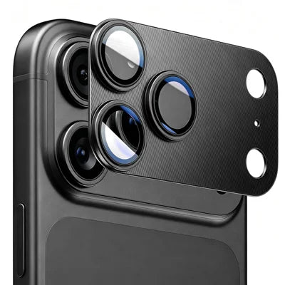  HAT PRINCE for iPhone 18 Pro Max Camera Lens Protector ENKAY  Aluminium Alloy + Tempered Glass Lens Film - Black