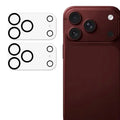 2Pcs For iPhone 18 Pro Max Full Coverage Camera Lens Protector Silk Printing Tempered Glass Lens Film 3D Arc Edge - Black