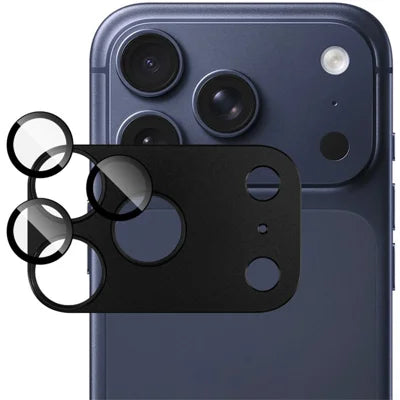 IMAK For iPhone 18 Pro Max Camera Lens Film Metal Lens Cap + Tempered Glass Lens Protector - Black