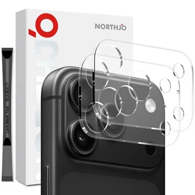 NORTHJO 2Pcs For iPhone 18 Pro Max Tempered Glass Camera Lens Protector Clear 3D Integrated Full Coverage - Transparent