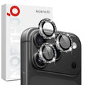 NORTHJO 1 Set For iPhone 18 Pro  /  18 Pro Max Camera Lens Film Tempered Glass+Metal Glitter Rear Lens Protector (Complete Coverage) - Black