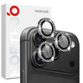 NORTHJO For iPhone 18 Pro  /  18 Pro Max Camera Lens Protector Rhinestone Ring Tempered Glass Lens Film (Complete Coverage) - Black