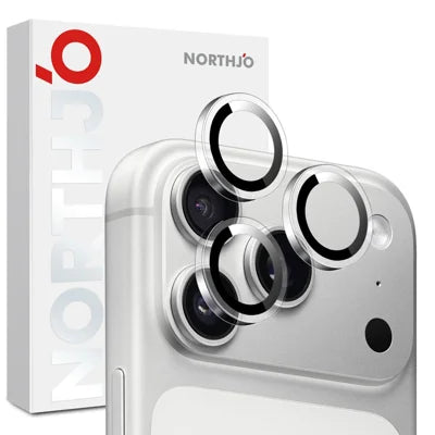 NORTHJO 1Set For iPhone 18 Pro  /  18 Pro Max Camera Lens Protector Tempered Glass Metal Ring Guard  Clear Lens Film (Complete Coverage) - Transparent