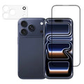 For iPhone 18 Pro Max Screen Protector Silk Printing Full Glue Tempered Glass Screen Film with Camera Lens Film