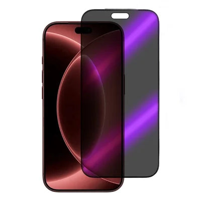 For iPhone 18 Pro Max Anti Blue Light 180° Anti-Spy Full Screen Protector High Aluminium-silicon Glass Silk Printing Film - Black