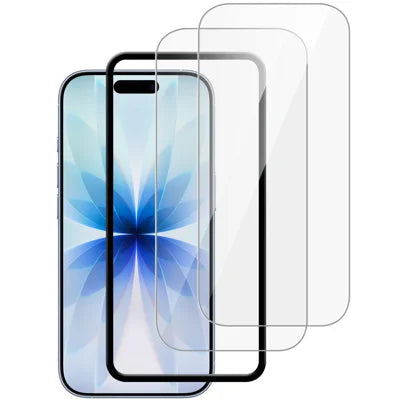 2Pcs For iPhone 18 Pro Max Full Screen Protector HD Clear High Aluminium-silicon Glass 9H Hardness Film with Positioning Film - Transparent