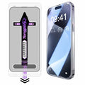 YONGPOLY for iPhone 18 Pro Max Tempered Glass Silk Printing HD Clear Screen Protector with Dust-Proof Net - Black Edge