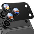 RURIHAI for iPhone 18 Pro Max Camera Lens Protector High Aluminium-silicon Glass Titanium Alloy Frame Matte Full Lens Cover - Black