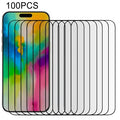  For iPhone 18 Pro Max 100Pcs Tempered Glass Film Silk Print Full Glue Screen Protector - Black