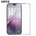 RURIHAI 10Pcs For iPhone 18 Pro Max High Aluminium-Silicon Glass Film Full Glue 0.26mm 2.5D Full Screen Protector - Transparent