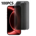 100Pcs for iPhone 18 Pro Max Privacy Screen Protectors 180-Degree Anti-Spy Tempered Glass Full Screen Film - Black