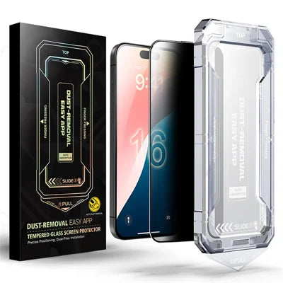 For iPhone 18 Pro Max Anti-Spy Full Screen Protector Auto-Dust Removal Full Glue Tempered Glass Film - Transparent