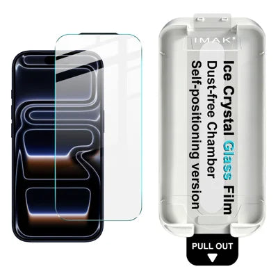  IMAK for iPhone 18 Pro Max / iPhone 17 Pro Max Screen Protector Ice Crystal Anti-Scratch Tempered Glass Film with Dust-free Installation Tool - Transparent