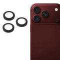 1 Set Camera Lens Protector for iPhone 18 Pro Max / 18 Pro , CD Vein Metal Ring Tempered Glass Anti-Scratch Lens Film - Black