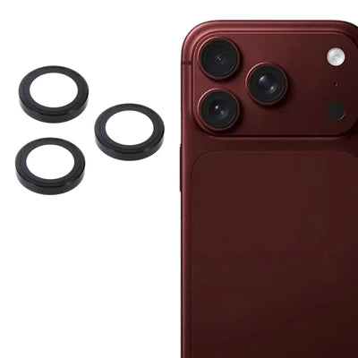 1 Set Camera Lens Protector for iPhone 18 Pro Max / 18 Pro , CD Vein Metal Ring Tempered Glass Anti-Scratch Lens Film - Black