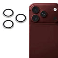 1 Set Camera Lens Protectors for iPhone 18 Pro Max / 18 Pro , Metal Ring Tempered Glass Raised Camera Lens Film - Silver