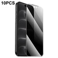 HOCO G20 10Pcs for iPhone 18 Pro Max Privacy Screen Protector Anti Spy High Aluminium-silicon Glass Full Screen Film (No Edge Version) - Black