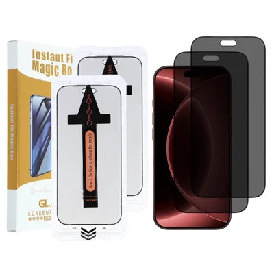 2Pcs for iPhone 18 Pro Max Screen Protector Anti Spy High Aluminium Silicon Glass Film with Dust Removal Tool