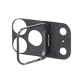 For iPhone 18 Pro Max AR+AF Anti-Reflective Tempered Glass Lens Film Metal Camera Lens Protector with Invisible Kickstand - Black