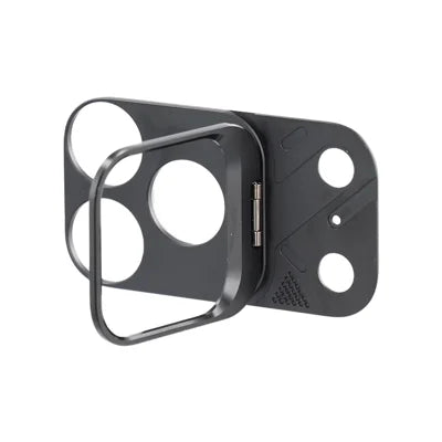 For iPhone 18 Pro Max AR+AF Anti-Reflective Tempered Glass Lens Film Metal Camera Lens Protector with Invisible Kickstand - Black