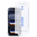 For iPhone 18 Pro Max / 17 Pro Max Screen Protector High Aluminium-silicon Glass Electroplated Silk Screen Full Screen Coverage Dust-Free Installation Kit - Transparent