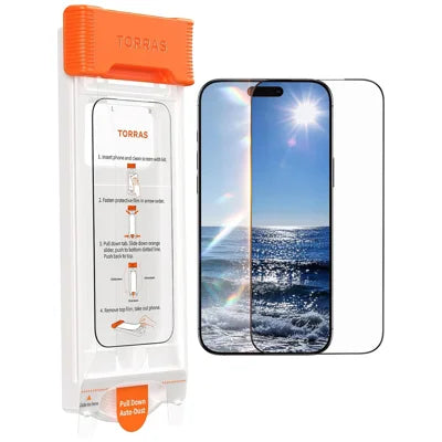 TORRAS OrigArmor Series For iPhone 18 Pro Max Full Screen Protector HD Shatterproof 9H Tempered Glass Film with Automatic Alignment Tool - Transparent