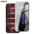  For iPhone 18 Pro Max 10Pcs Privacy Tempered Glass Anti-fingerprint Anti-spy Full Screen Protector - Black
