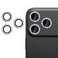 For iPhone 17 Pro Max Camera Lens Protector Artificial Diamond Ring Tempered Glass Lens Film - Silver